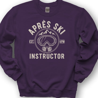 Après Ski Instructor "Goggles" Sweatshirt - Purple