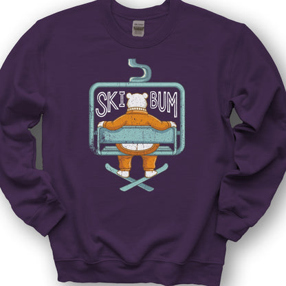 Ski Bum Chairlift Sweatshirt - Purple