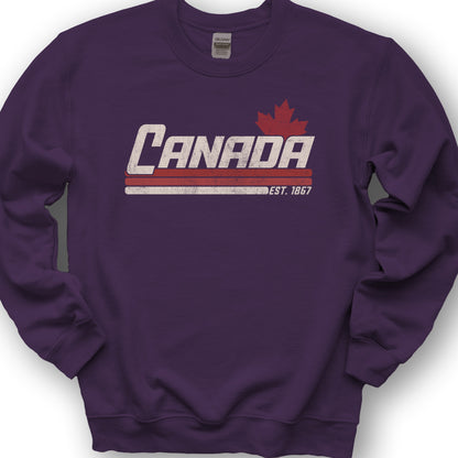 Canada Retro Stripe Sweatshirt - Purple