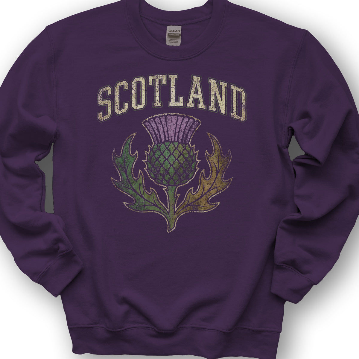 Scotland Distressed Thistle Sweatshirt - Purple