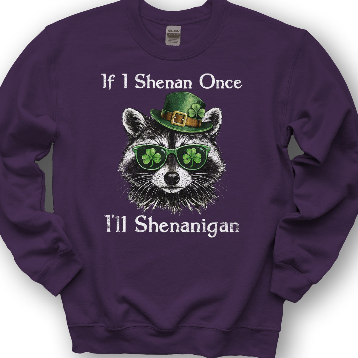 Shenanigans Raccoon Sweatshirt - Purple