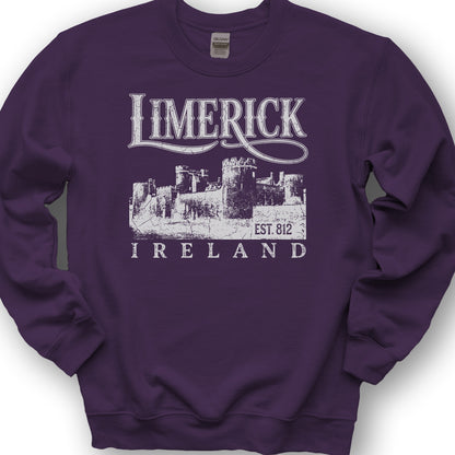 Limerick Ireland Vintage Print Sweatshirt - Purple