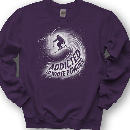 White Powder Skiing  Sweatshirt - Purple