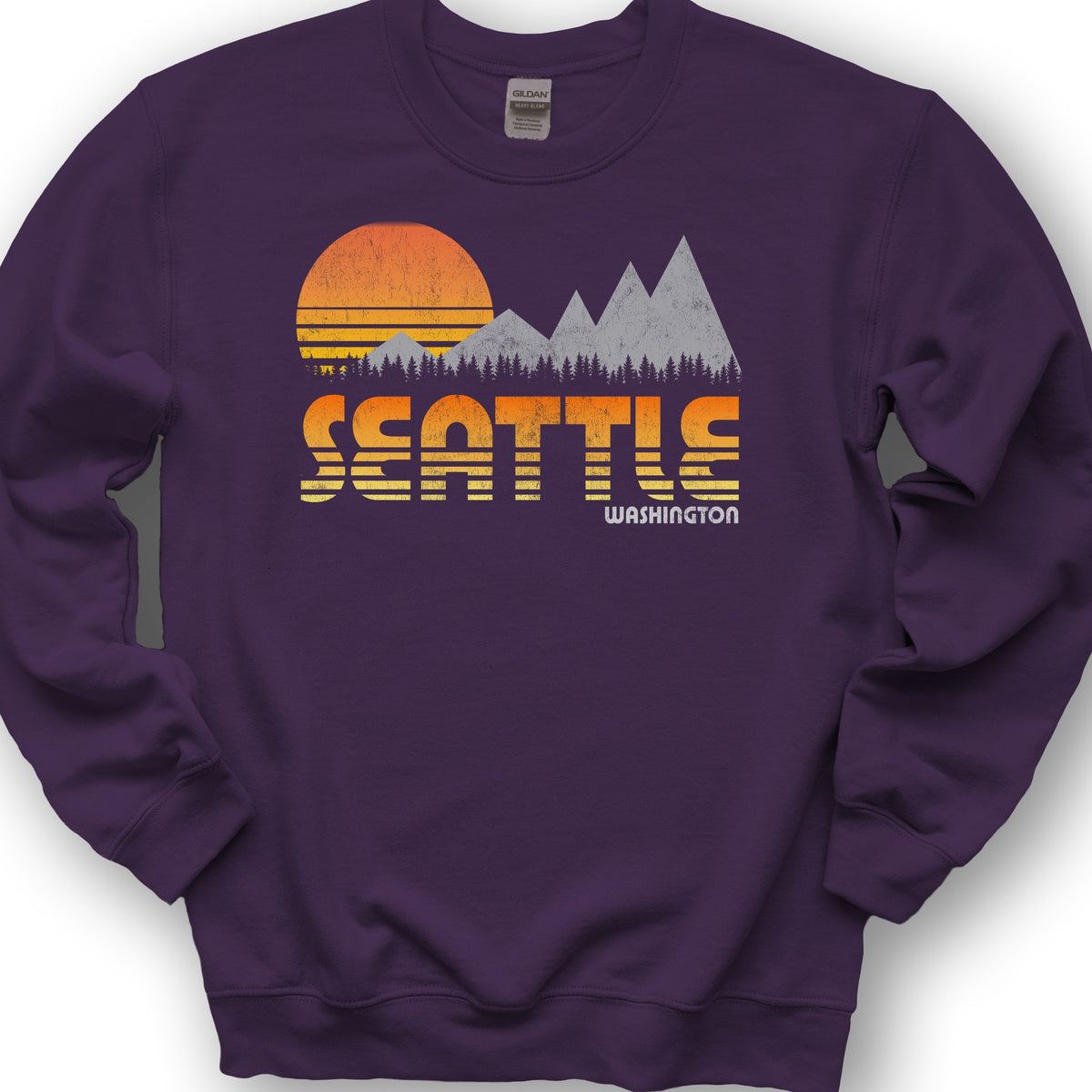 Seattle 80's Retro Sweatshirt - Purple
