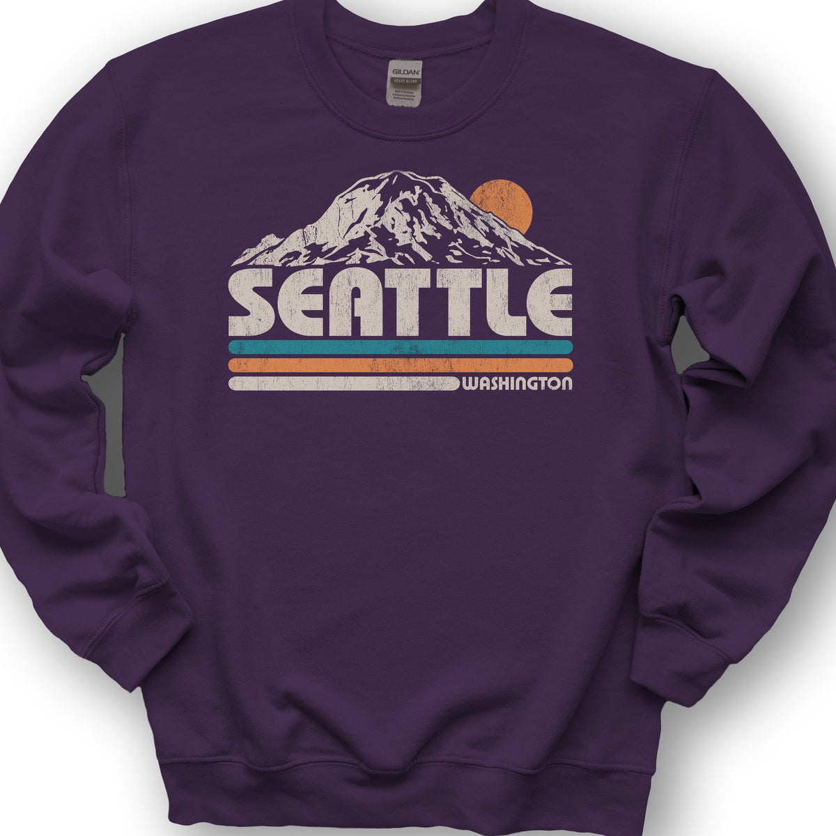 Seattle Retro Stripe Sweatshirt - Purple