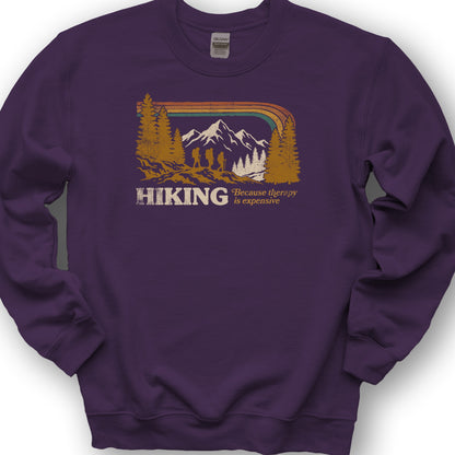 Hiking Retro Therapy Sweatshirt - Purple