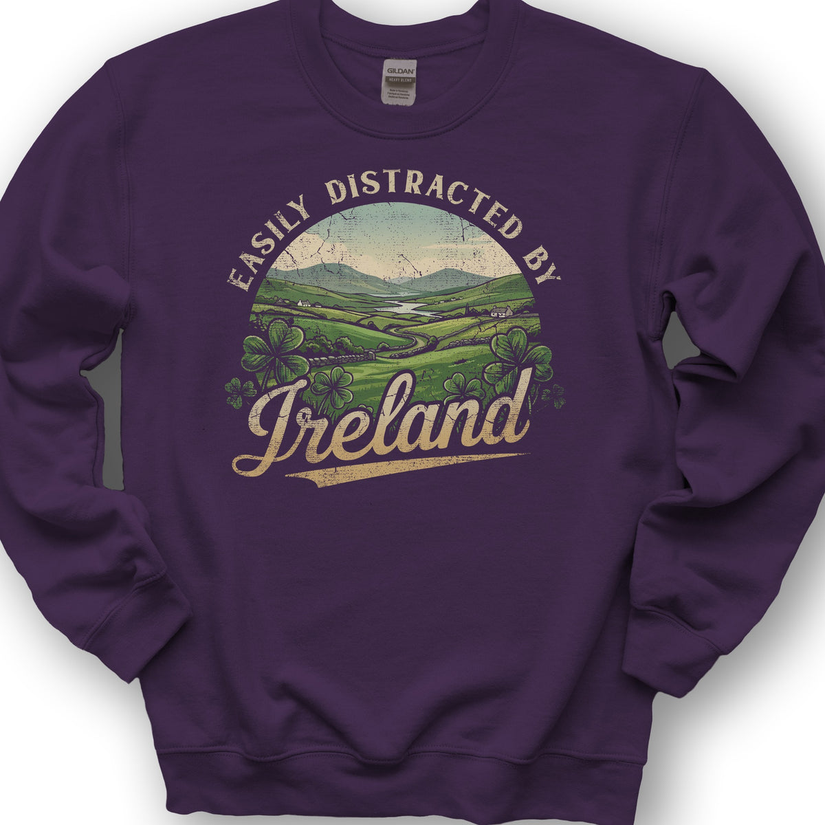 Distracted By Ireland Sweatshirt - Purple