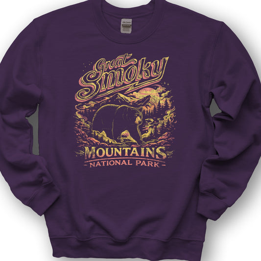 Smoky Mountains 80's Blast Sweatshirt - Purple