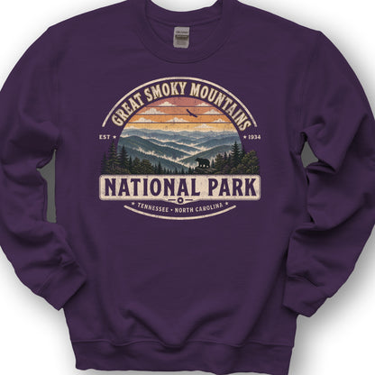 Great Smoky Mountains Medallion Sweatshirt - Purple