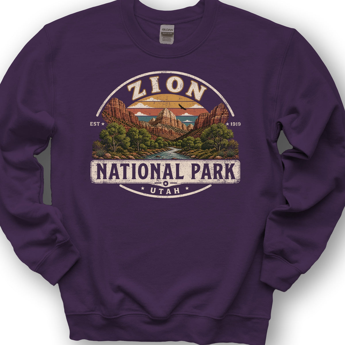 Zion Medallion Sweatshirt - Purple