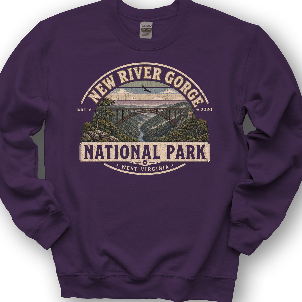 New River Gorge Medallion Sweatshirt - Purple