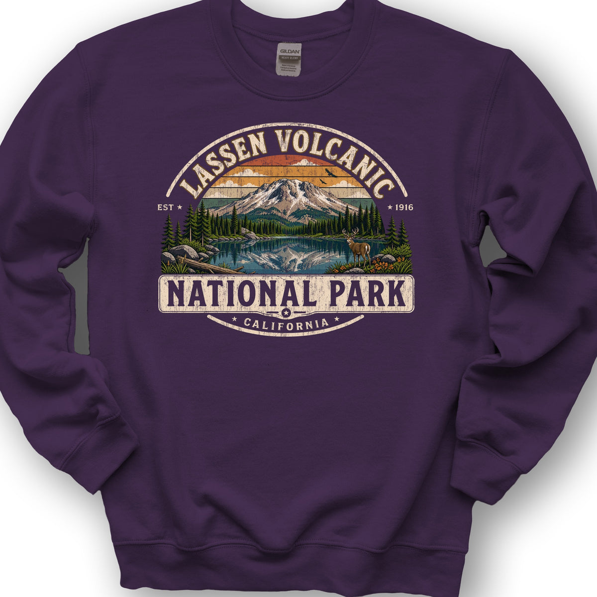 Lassen Volcanic Medallion Sweatshirt - Purple
