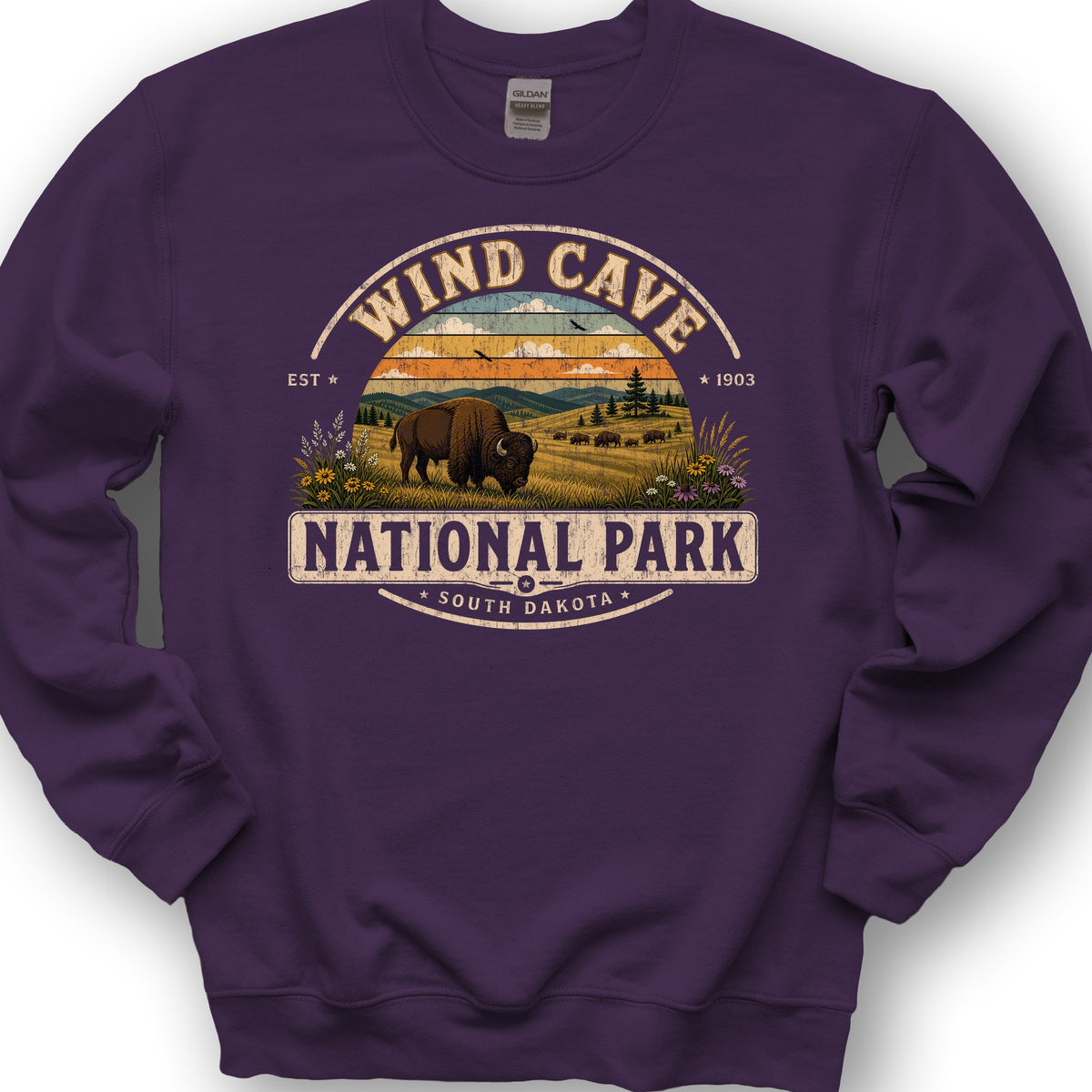 Wind Cave Medallion Sweatshirt - Purple