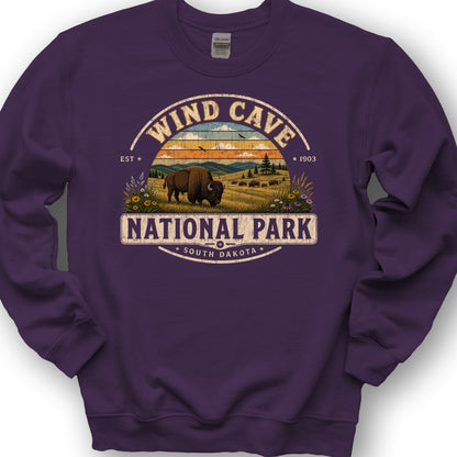 Wind Cave Medallion Sweatshirt - Purple