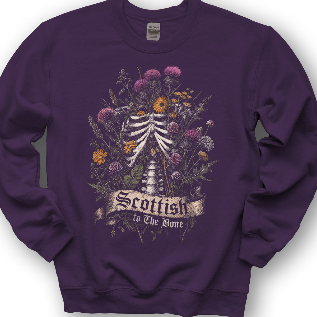 Scottish Bone Bouquet Sweatshirt - Purple