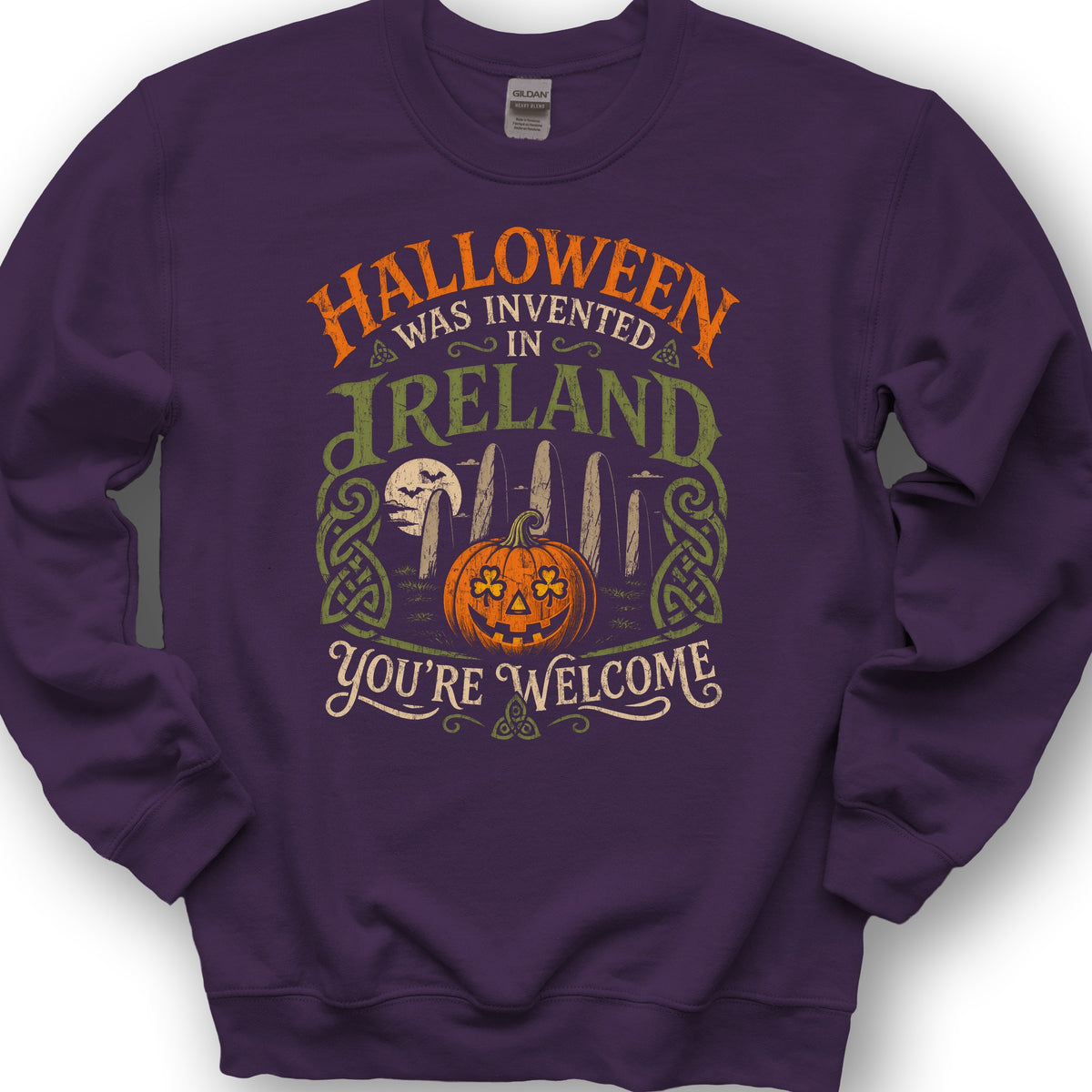 Invented In Ireland Halloween Sweatshirt - Purple