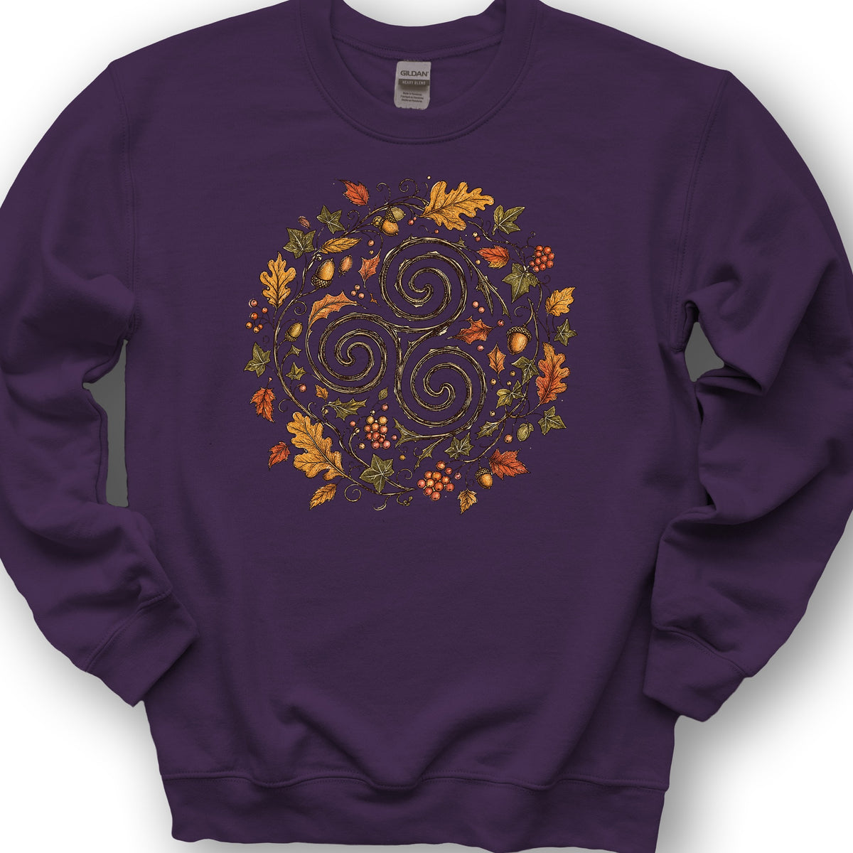 Celtic Autumn Spiral Sweatshirt - Purple