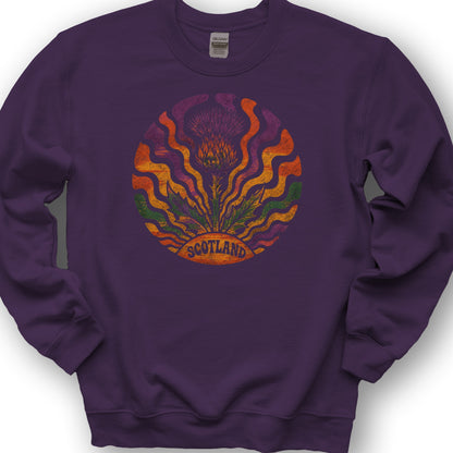Groovy Scotland Thistle Sweatshirt - Purple