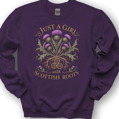 Scottish Roots Girl Sweatshirt - Purple
