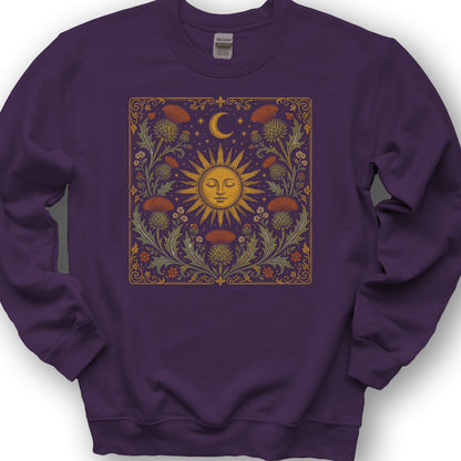 Celestial Thistles Sweatshirt - Purple