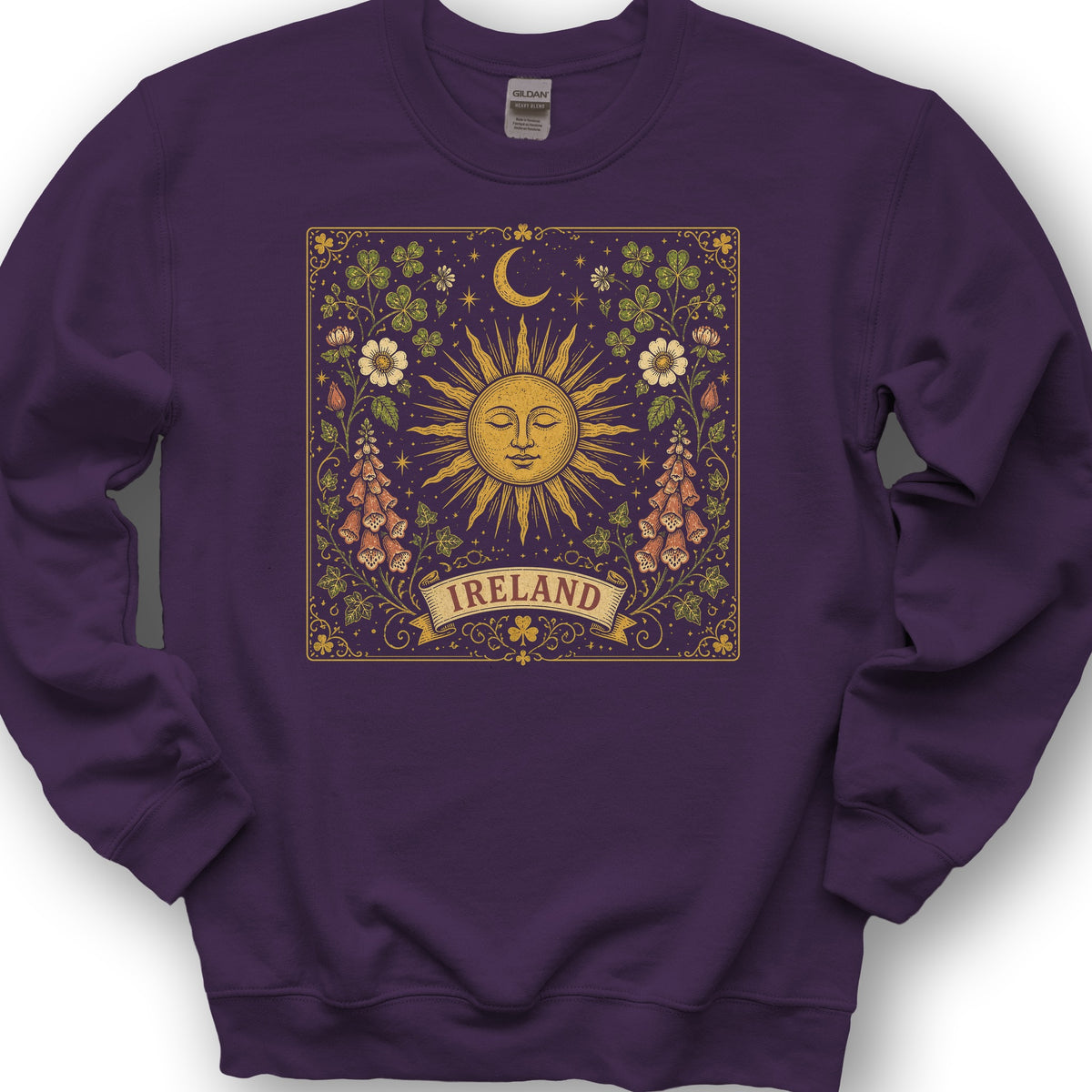 Ireland Celestial Floral Sweatshirt - Purple