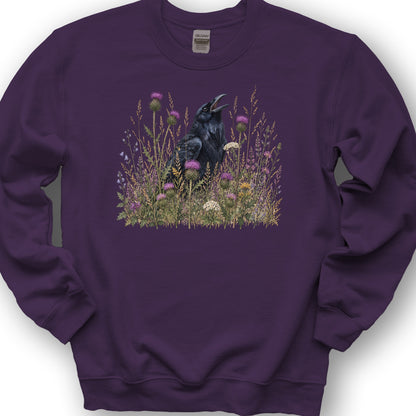 Botanical Raven Sweatshirt - Purple