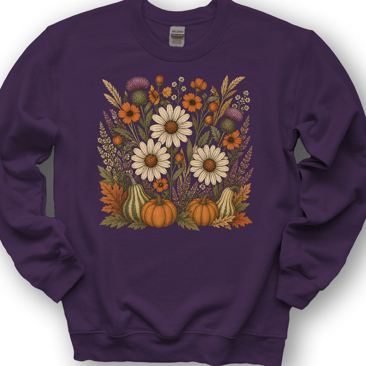Pumpkin Florals Sweatshirt - Purple