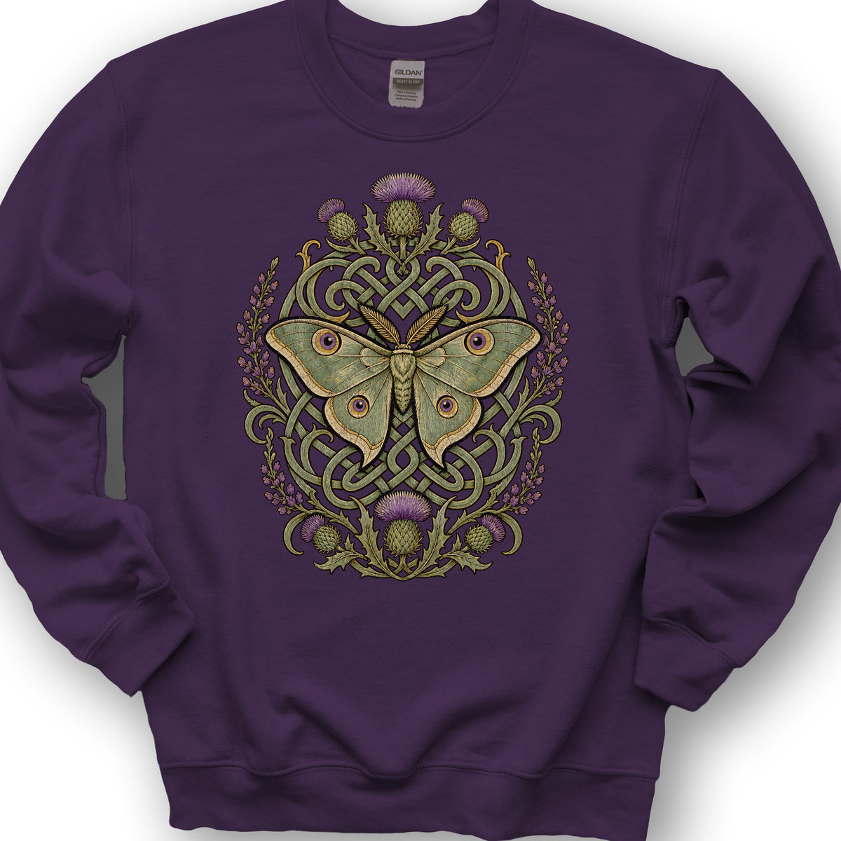 Emperor Moth Thistle Sweatshirt - Purple