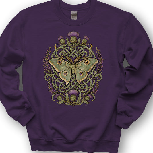 Emperor Moth Thistle Sweatshirt - Purple