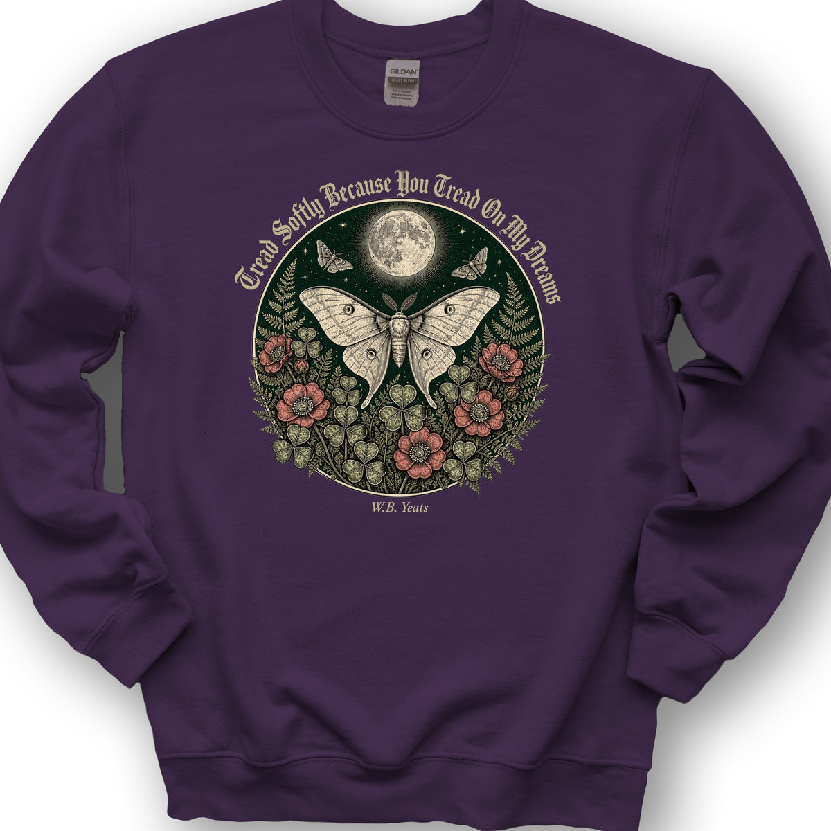 Yeats Moon Moth Sweatshirt - Purple