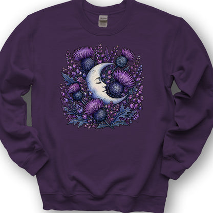 Botanical Moon Thistle Sweatshirt - Purple