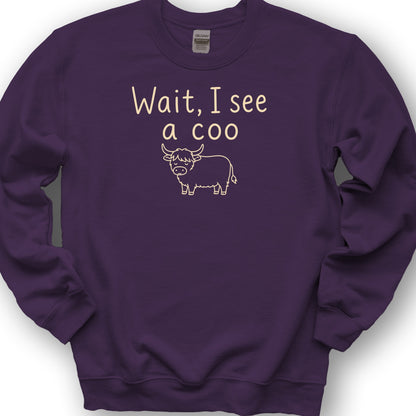 Wait I See A Coo Sweatshirt - Purple