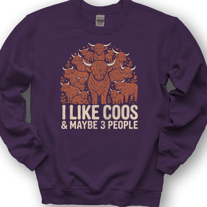 I Like Coos Sweatshirt - Purple