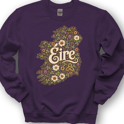 Éire Floral Map Sweatshirt - Purple