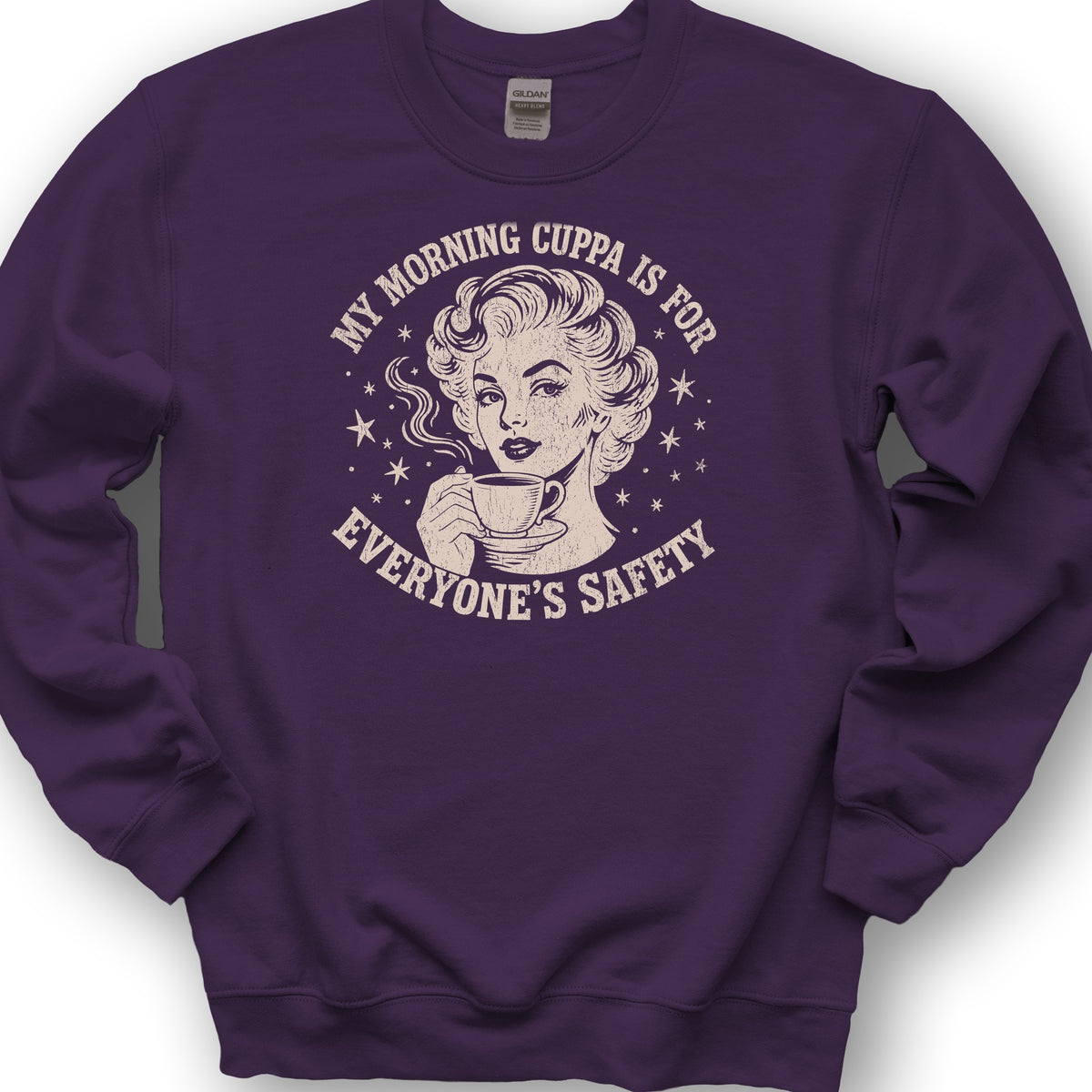 Morning Cuppa Safety Sweatshirt - Purple