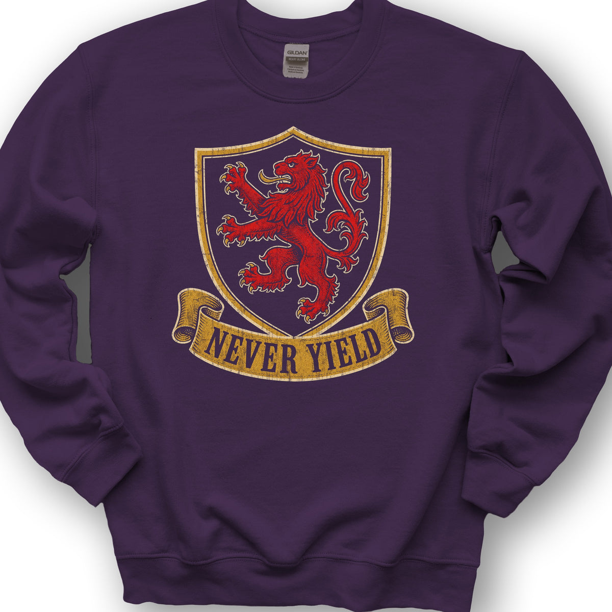 Never Yield Lion Sweatshirt - Purple