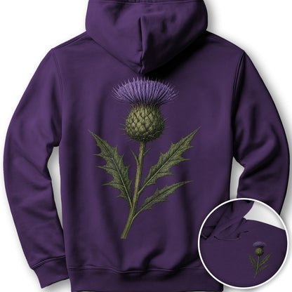 Thistle of Scotland Front/Back Print Hoodie - Purple
