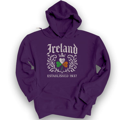 Ireland Regal Shamrock Hoodie - Purple