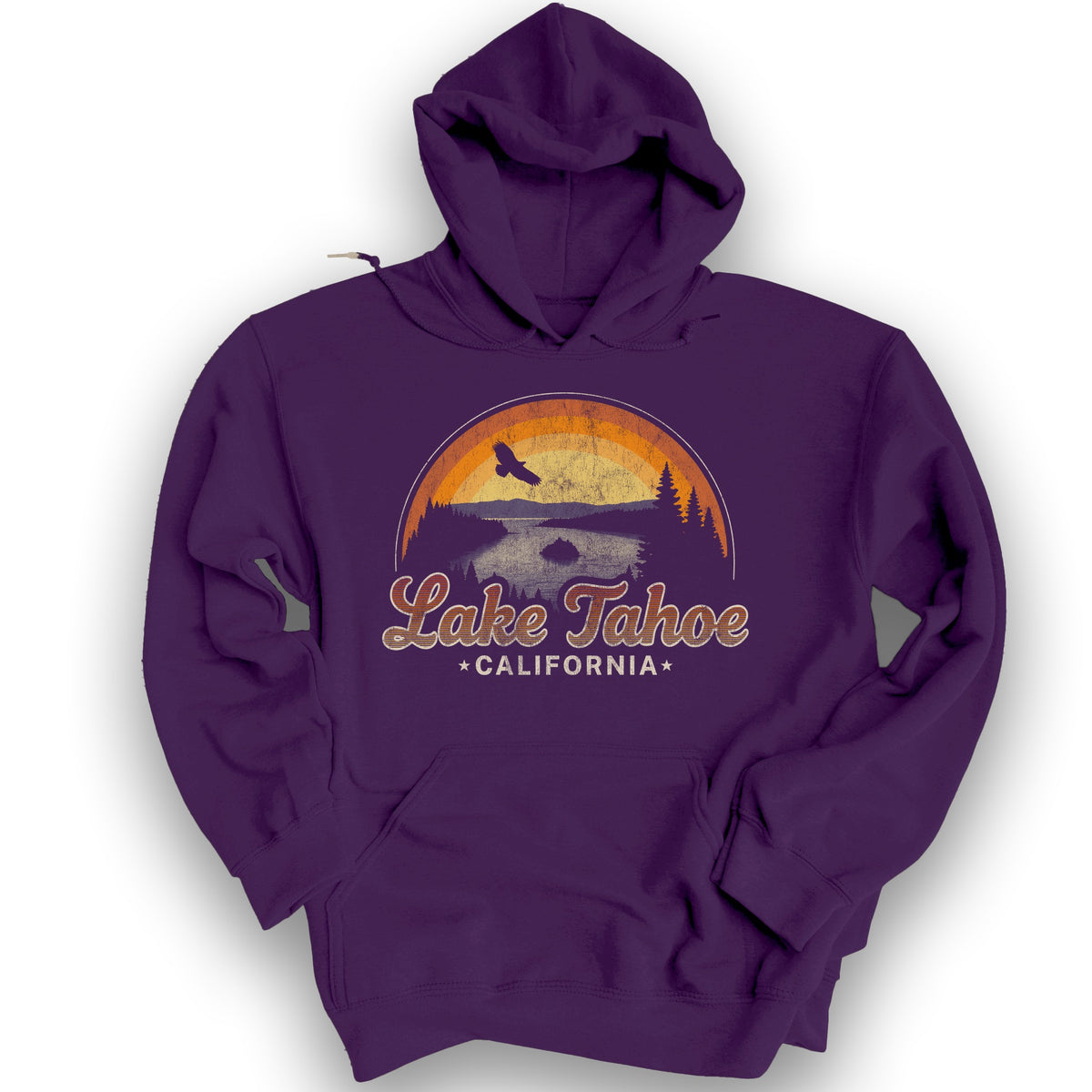 Lake Tahoe Retro Rainbow Hoodie - Purple