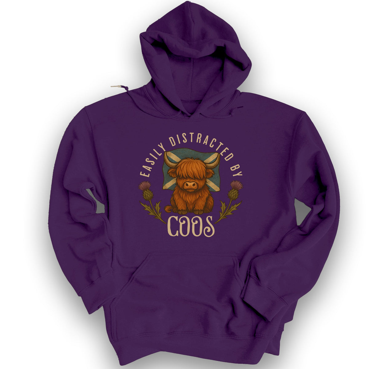 Easily Distracted By Coos Hoodie - Purple