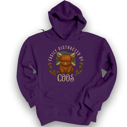 Easily Distracted By Coos Hoodie - Purple
