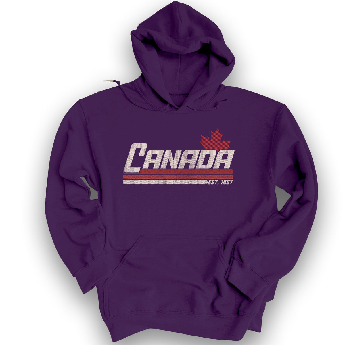 Canada Retro Stripe Hoodie - Purple