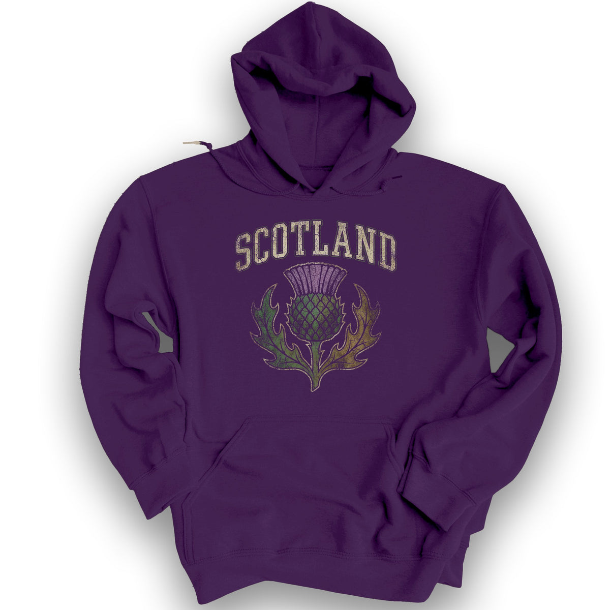 Scotland Distressed Thistle Hoodie - Purple