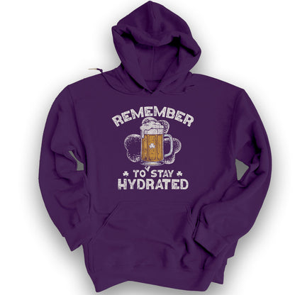 Stay Hydrated Irish Hoodie - Purple
