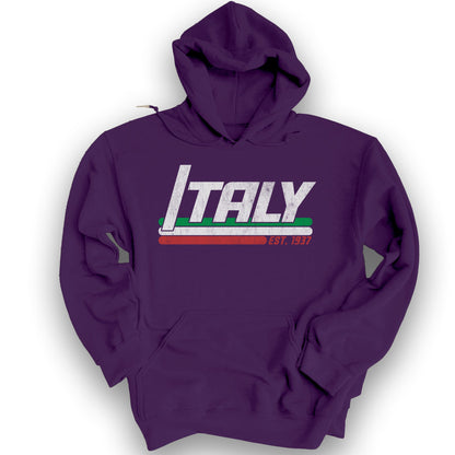 Italy Retro Stripe Hoodie - Purple