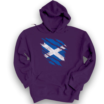Scotland Weathered Flag Hoodie - Purple