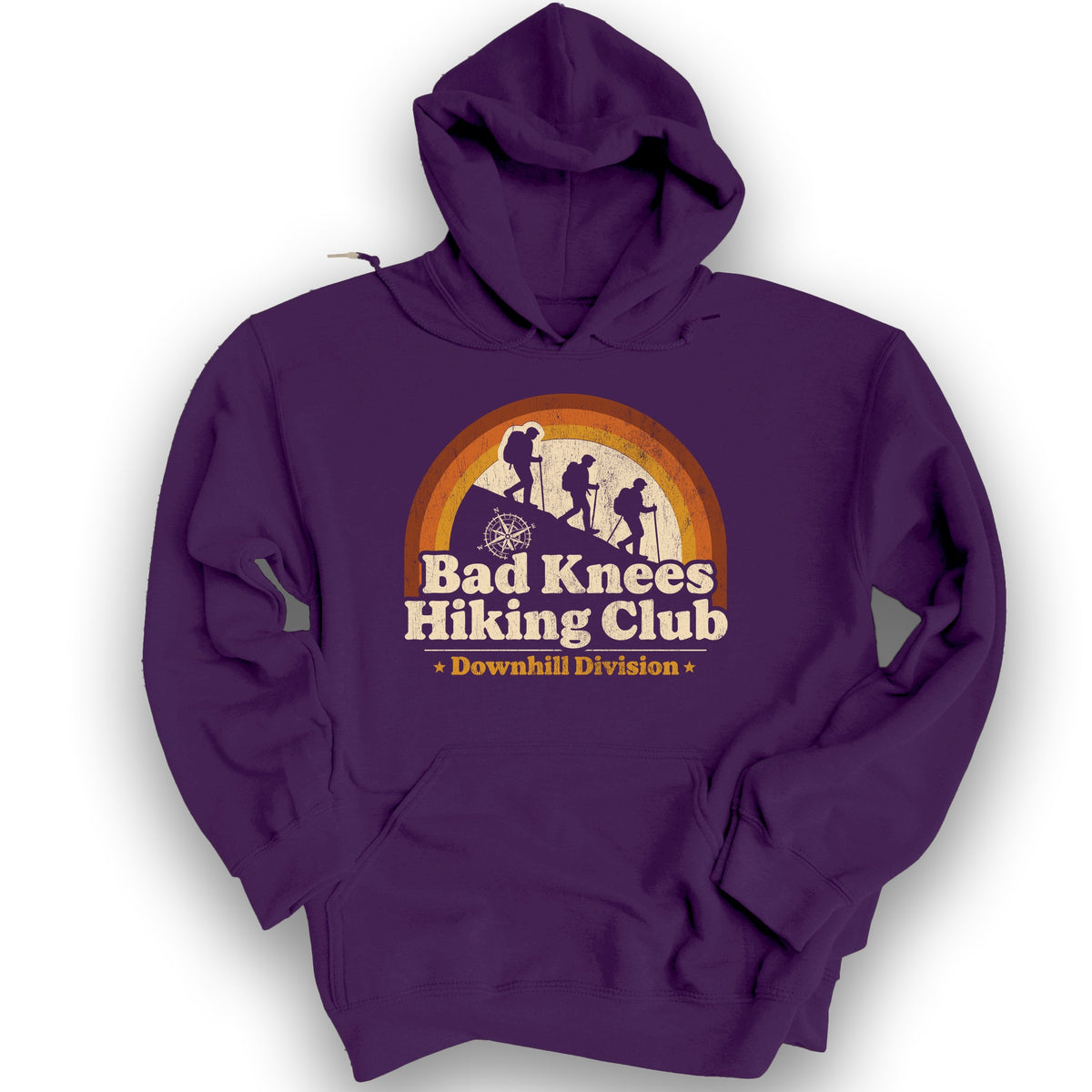 Bad Knees Hiking Club Hoodie - Purple