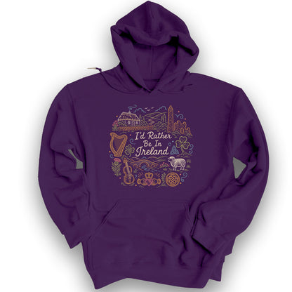 I'd Rather Be In Ireland Hoodie - Purple