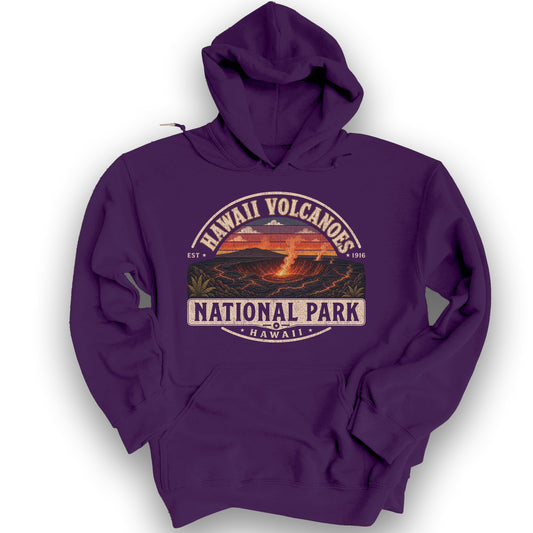 Hawaii Volcanoes Medallion Hoodie - Purple