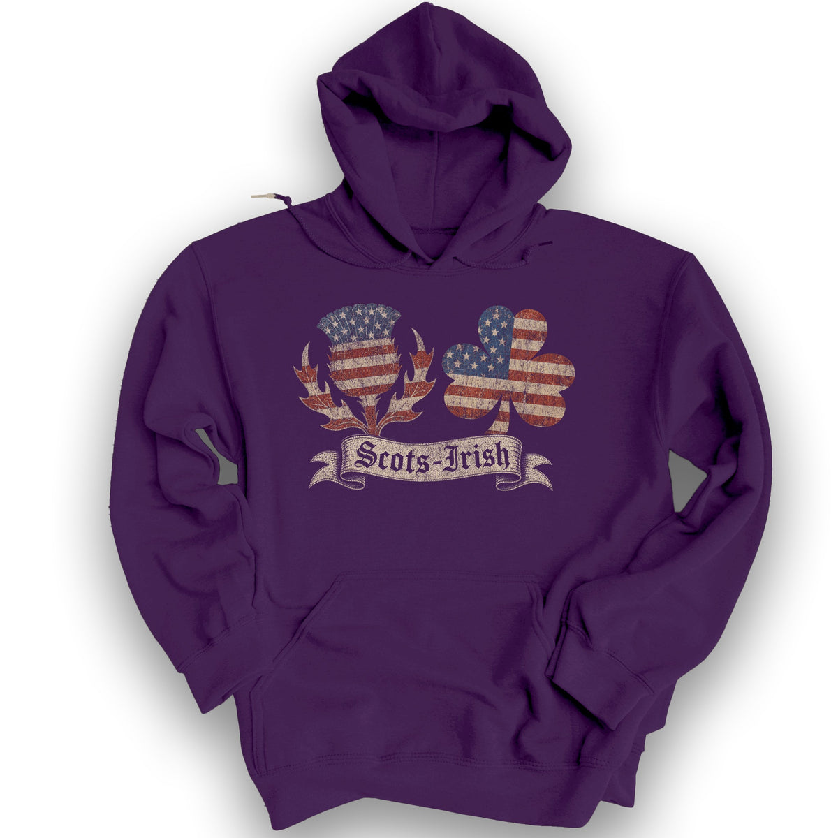 Scots-Irish Thistle Shamrock Flag Hoodie - Purple